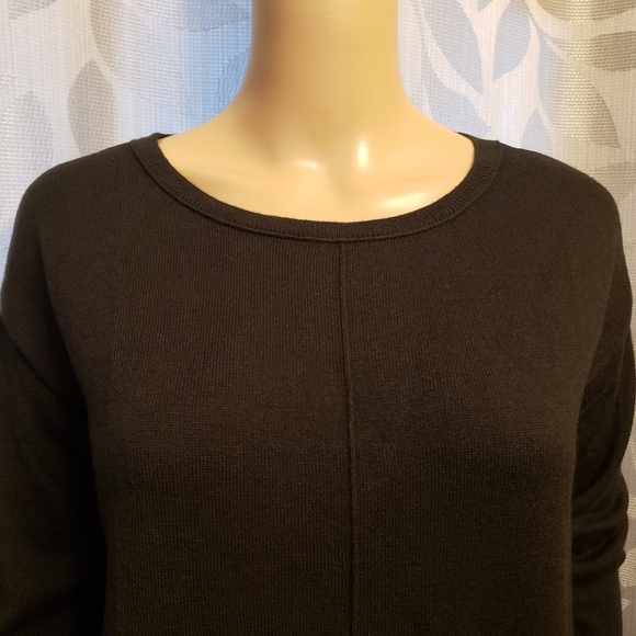 Loft Black Sweater with semi sheer back - Picture 2 of 10
